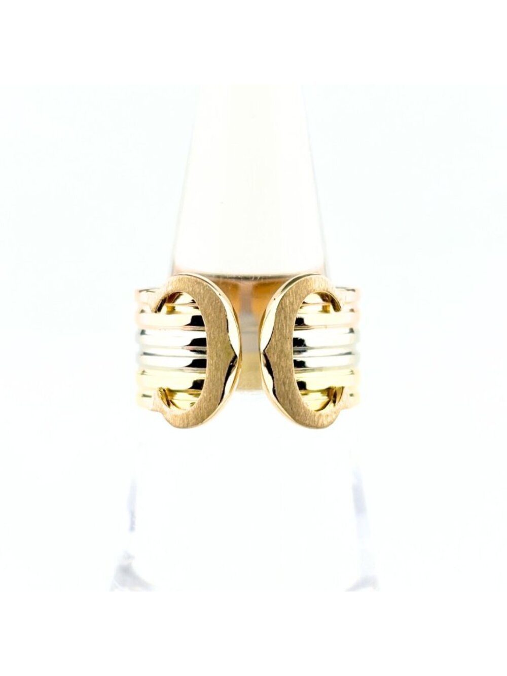 Cartier 2C Yellow Gold Pink White Ring